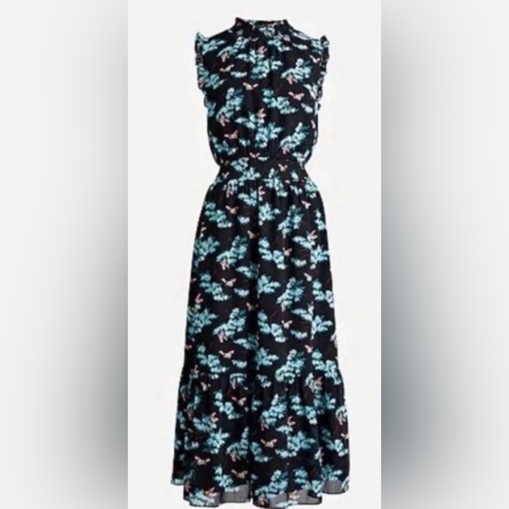 NWOT J.Crew Floral Smocked Sleeveless Dress Size Small